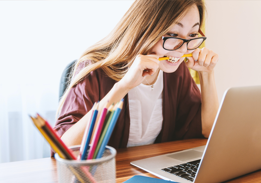 Woman stressing over her website security